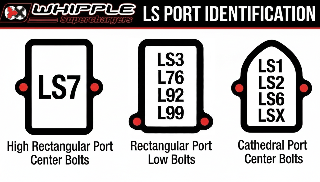 LS Port Identification chart showing LS1, LS3, L92, and LS7 port differences