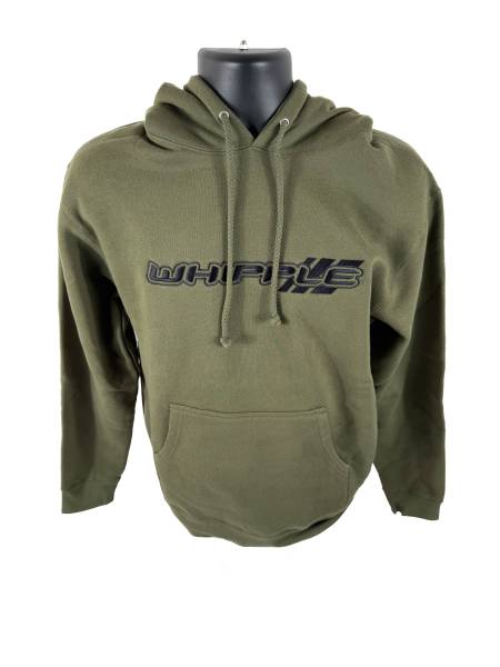 MEN’S MILITARY GREEN HOODIE – EMBROIDERED WHIPPLE LOGO