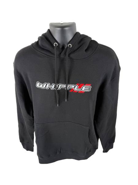 BLACK WHIPPLE HOODIE – OG LOGO EMBROIDERED (WHITE/RED)