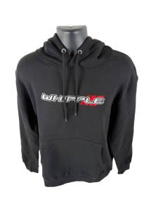UNISEX BLACK WHIPPLE HOODIE – OG LOGO EMBROIDERED (WHITE/RED)
