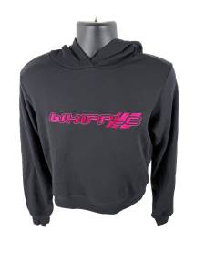 WOMEN’S BLACK WHIPPLE HOODIE – EMBROIDERED PINK LOGO
