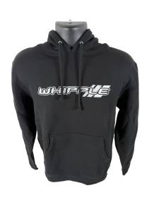 UNISEX BLACK WHIPPLE HOODIE – EMBROIDERED WHITE LOGO