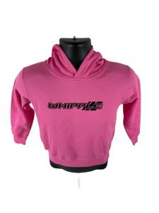 KIDS PINK HOODIE – BLACK EMBROIDERED WHIPPLE LOGO