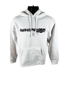 UNISEX WHITE HOODIE – BLACK EMBROIDERED OG WHIPPLE LOGO