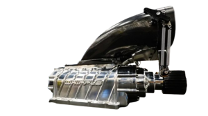 Development image shown – Whipple X-71 Gen 6 twin-screw supercharger, 6-71 style housing.
