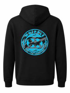 Whipple Signature Pullover Hoodie - Black with Teal Graphics